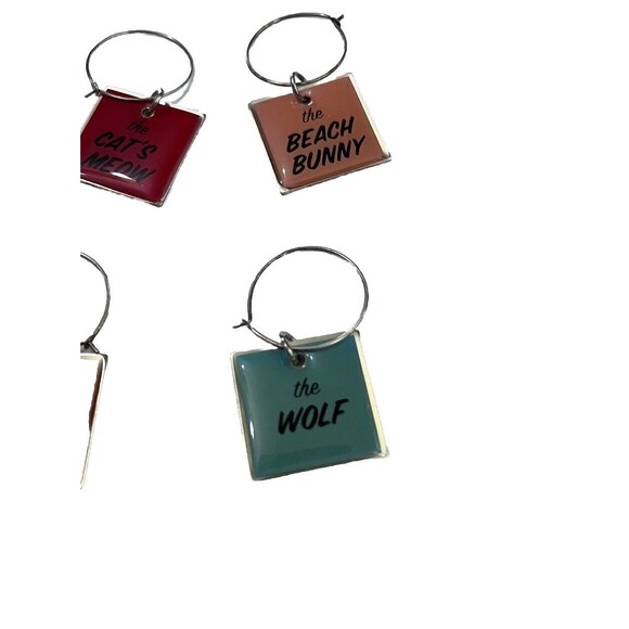 Tie One On Wine Charms Set of 4 Animal Theme Cocktail Party Holiday Gatherings - Picture 2 of 4